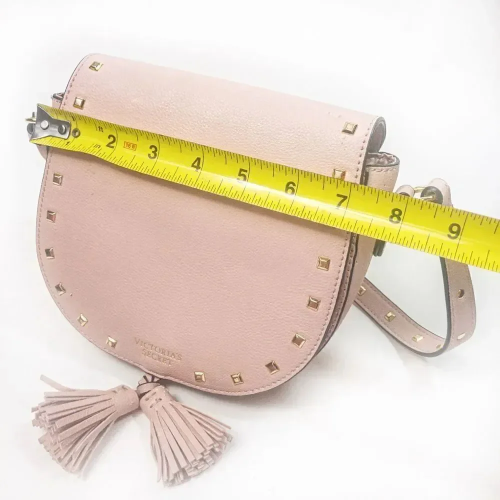 VS Blush Pink Stud Flap Tassel Crossbody Shoulder Bag